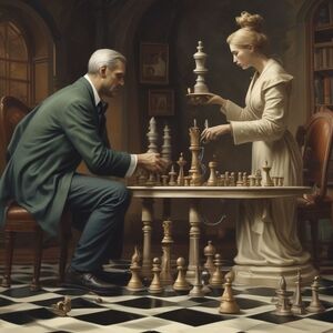 Elegant Chess Match Art Print